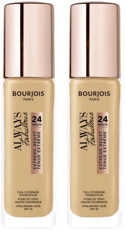 2 x Bourjois Always Fabulous 24hr Extreme Resist Foundation - 310 Beige