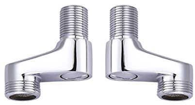 BiaoTeng Shower Hose Connector 3/4 to 1/2,1/2 Inch to 3/4 Inch Adapter Brass,3/4 to 1/2 Reducer Chrome,Bathroom Tap Mixer Accessories,Chrome B