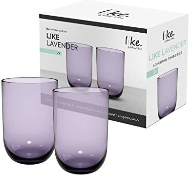 Villeroy & Boch - Like Lavender Long Drink Glass Set 2 pces, Coloured Glass Purple, Capacity 385 ml