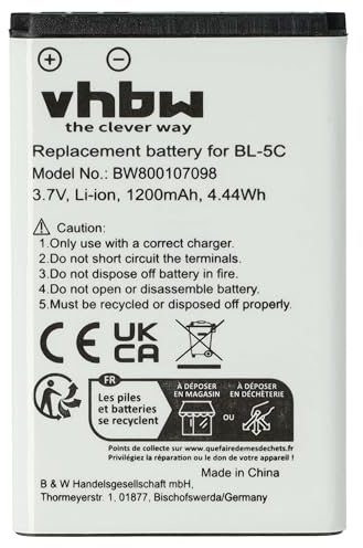 vhbw Akku kompatibel mit Alcatel 8232S DECT | 8234 DECT, 8244 DECT, 8254 DECT Handy Smartphone Telefon (1200mAh, 3,7V, Li-Ion)