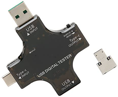 USB C Tester 2 in 1 mit Farb-LCD-Anzeige - Digital Multimeter zur Messung von Spannung, Strom & Leistung bis 30V 5,1A