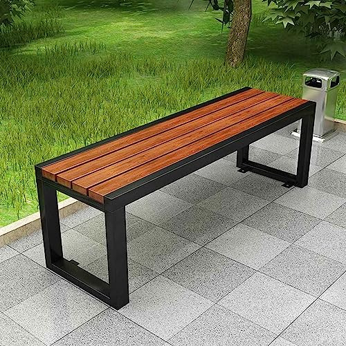 Lnder 2-3 Sitzer Gartenbank HolzParkbank Outdoor Ruhebank Ohne Lehne Terrassenbank GartenSitzmöbel Schwarz Weiss Sitzbank for Terrasse Park Rasen Hof (Size : 120cm/47in)
