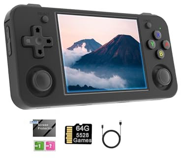 RG35XX H Retro Console di gioco portatile 3,5 pollici IPS schermo Linux OS Built-in 64G TF Retro Videogiochi Console Portatile Pocket Video Player 5500+ giochi (nero)