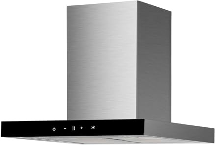 Respekta Dunstabzugshaube/Wandhaube 60 cm / Edelstahlgehäuse mit Glasfront in Schwarz/Abluft - und Umluftfunktion/Sira / 190030006002-20 / A++ / 57,8 – 67 dB