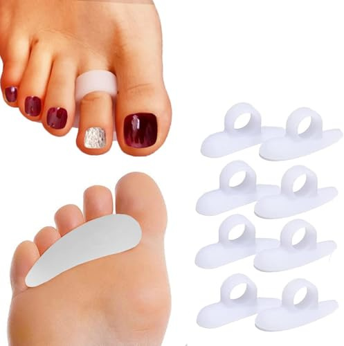 Hammertoe Corrector - 8 Pieces Hammer Toe Cushion, Silicone Hammer Toe Pads, Under Toe Support Corrector