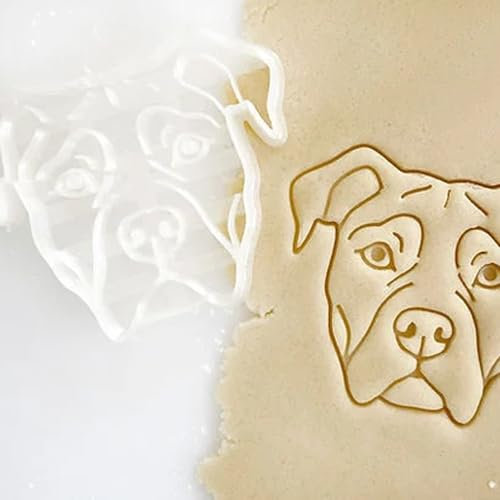 Molde de galletas para perro, cortador de galletas con forma de cara de perro y cortador de golosinas para perros (3 pulgadas) (bulldog)