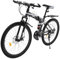 Charocean Mountainbike 26 Zoll Herren Fahrrad 21 Gang Schaltung Klapprad MTB mit Schutzblech & Vollfederung, Fahrräder mit Scheibenbremse, Fahrrad für Herren und Damen (Speichen Räder, Schwarz+Weiß)