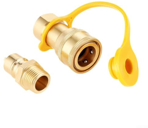 Besttoolifes Adattatore di collegamento rapido in ottone, kit di collegamento rapido a gas da 1/2 pollici con spina di inserimento maschio, raccordo a sgancio rapido per sistemi a propano