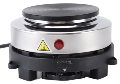 Mini Piastra Riscaldante, Piastra Riscaldante Moka Piccola in Acciaio Inossidabile da 500 W Piastra Riscaldante Elettrica Portatile con 6 velocità per Casa, Hotel, Ufficio,