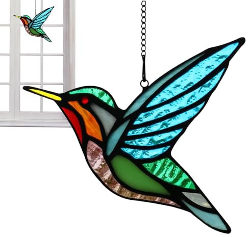 Vogel-Sonnenfänger – Kolibri-Traumfänger, Vogelfänger für Fenster, Vogel-Fensterliebhaber, der die Dekoration des bemalten Kolibri-Fensters hängt, Dekoration