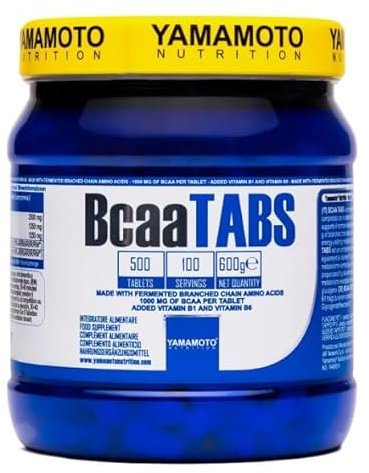 Yamamotò BcaaTabs 500 compresse - Bcaa aminoacidi ramificati + Vitamina B1 + B6 - Senza Glutine, Senza Lattosio