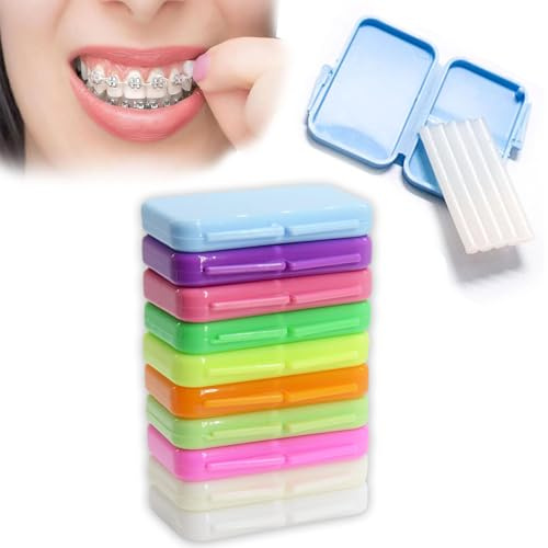 10 Kasten Zahnspangen Wachs, Kieferorthopädisches Wachs für Zahnspangen, 50 Streifen Dentalwachs für Zahnspangen zur Linderung von Reizungen Schmerzen Zahnwachs für Zahnspange