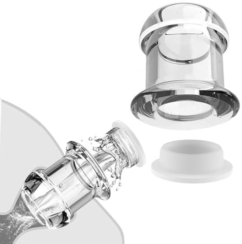 Medium Hollow Peep Anal Plug with Anti-Leakage Liquid Plug Waterproof Anal Butt Plug Hollow Anal Beads Butt Plug with Stopper Tunnel Transparent Anus Dilation for Beginner Couples Adult