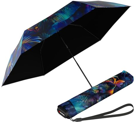 Knirps US.050 Ultraleichter manueller Regenschirm im Taschenformat in Kolibri mit Hitzeschild UV-Schutz – 113,4 g tragbare Reise-Regenschirme mit 88,9 cm schnell trocknendem Baldachin, winddicht bis