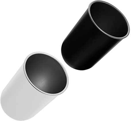 ABOOFAN 2 Piezas Vaso para Cepillos de Dientes Inoxidable Porta Cepillos y Taza de Enjuague Bucal Reutilizable para Baño Diseño Doble Capa Capacidad Colores y Negro