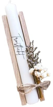 Trostlicht - Trauerkerze - Stabkerze mit Spruch - Geschenkset - Kerze mit Text - in Holzbox Holzverpackung - Geschenk - Beerdigung - Trauerfeier