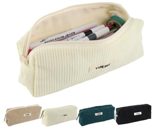 MHwan Federmäppchen Aesthetic, Mäppchen im Modischer und Schlichter Stil, Hochwertiges Etui Schule aus Cord, Weich und leicht, Kann als Federmappe, Kosmetiktasche, geeignet für Mädchen und Teenager
