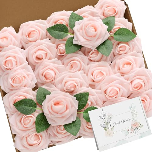 yokure Künstliche Rosen, 30 Stück Echte Kunstrosen mit Stielen & Grußkarte - Pflegeleicht & Stimmungsvoll Magischer Blütentraum für Winterabende, Romantik-Hochzeiten, Valentinstags-Überraschungen