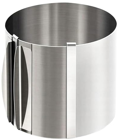 Baking Ring - 20cm Cake Mold, Stainless Steel Pastry Frame, Adjustable Round Form for Layered Cakes Desserts Tarts Pies Bakery Home Kitchen | Decorating Tool, for Chefs and Baking Enthusiasts