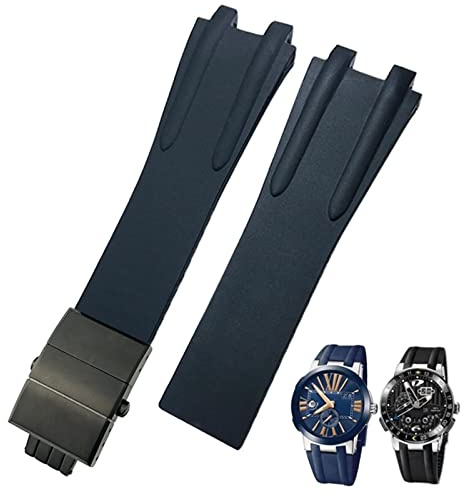 26 mm gummistål fällbart spänne klockband Passar för blåsvart brun sportvattentäta remstillbehör