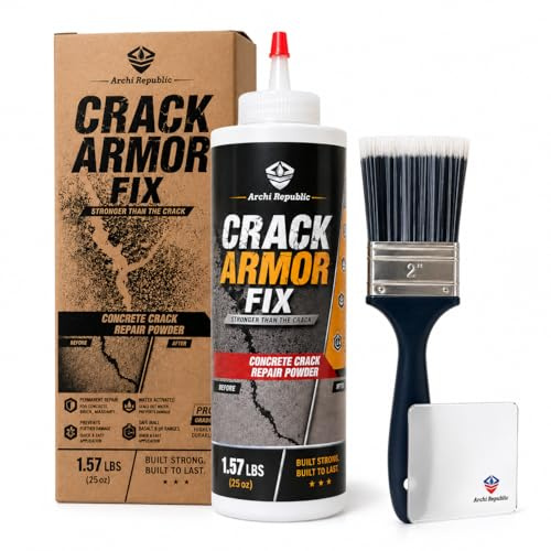 Concrete Crack Filler 1.57 lb, Water-Activated Permanent Repair for Concrete & Masonry Cracks, Seals Out Water, Helps Prevent Weeds, Fast Set for Driveways, Patios & Basements