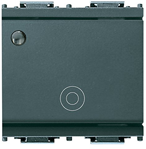 Vimar 16090.M Idea pulsante luminoso, 1 polo, 2 moduli, grigio