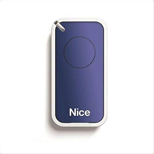 Nice inti1b Blue 1-canaux Remote Control 433.92 MHz Rolling Code Transmitter. Compatible with FLOR-S, ONE, Flora, Inti Remote Control.