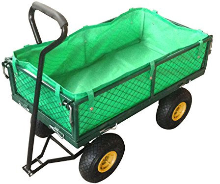Varan Motors TC1840A-2 CARRELLO DA GIARDINO PER TRASPORTO 4 RUOTE RESISTENTE CARRIOLA IN METALLO