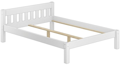 Erst-Holz®Massivholz-Bettgestell Weiß 160 x 200 Doppelbett