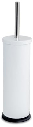 Harbour Housewares Brosse WC et support - Blanc - Lot de 1 - Brosse et support ronds pour cuvette de WC en acier inoxydable pour salle de bain, nettoyage en profondeur, ensemble de brosses à récurer
