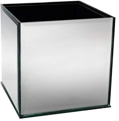 Royal Imports Flower Glass Vase Decorative Centerpiece for Home or Wedding Cube Plate Glass (5, Mirror)