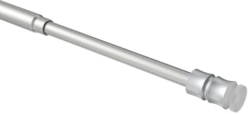 Interdeco Klemmstange (1 Stück), Klemmfix Scheibenstange mit Gummistopfen Silbergrau in 8/6 mm Ø, Flexo, 40-60 cm ausdrehbar