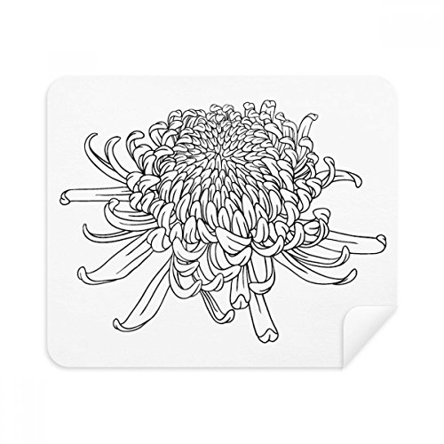 DIYthinker Chrysanthemum Silhouette Pflanze Blume Telefon Bildschirmreiniger Gläser Reinigungstuch 2Pcs Suede Fabric