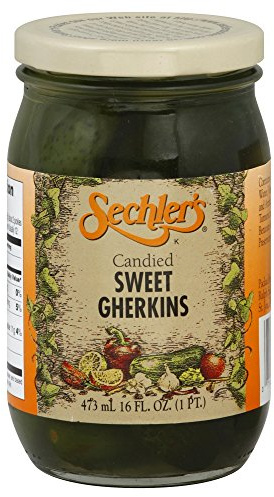 Sechler's Candied Sweet Gherkins 16.0 OZ (Pack of 6)