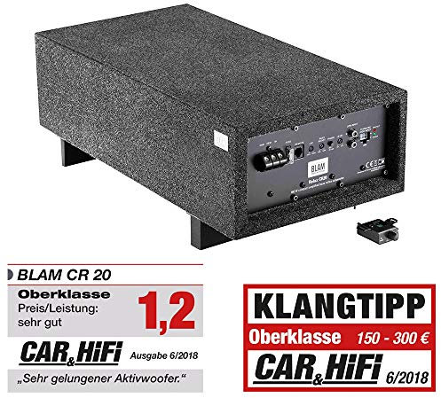 BLAM CR 20 Relax - Subwoofer per Auto con Amplificatore, alloggiamento Bassreflex, 20 cm, 8 / 180 W RMS / 360 W Max