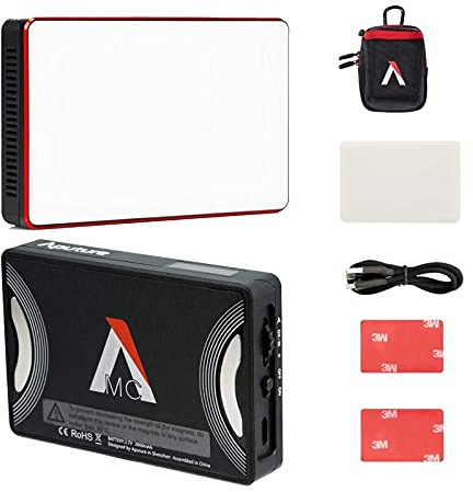 Aputure Amaran MC RGBWW Mini On Camera Video Light,3200K-6500K,CRI/TLCI 96+,HSI Mode,Support Magnetic Attraction,App with USB-C PD and Wireless Charging