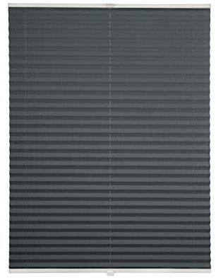 ondeco Plissee auf Maß Fusion für alle Fenster innen, Montage in Glasleiste mit Spannschuh, Sonnenschutz-Rollo lichtschutz und Blickdicht Dunkelgrau Fusion B: 71-80 cm, H: 101-150 cm