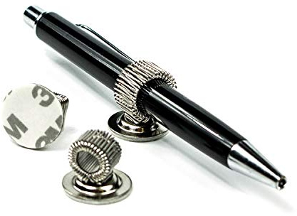 LEO’s - 100 x Stiftehalter selbstklebend aus Metall - Stifthalter klebend für Kugelschreiber und Schreibgeräte - Kugelschreiberhalter Stifte Halterung zum Kleben an Notizbuch und Kalender