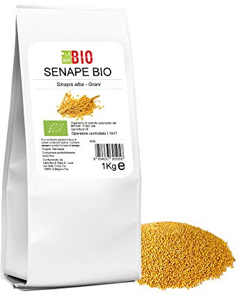 Senape gialla grani Bio 1 Kg - 100% Naturale Vegan senza conservanti - Mostarda Salse Condimenti in cucina - LaborBio