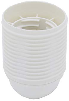 E27 Fassung Weiß M10x1 ISO-Feingewinde Thermoplast m. Gewindemantel für Glühlampen u. LED 3-teilig schraubar