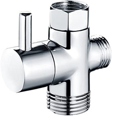 Shower Diverter Valve Replacement, 3 Way T-Adapter Shut-Off Valve for Shower Head Arm Diverter, G1/2 Female Inlet x G1/2 & G3/4 Outlet