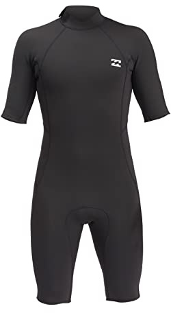 BILLABONG 2022 Mens Absolute 2mm Back Zip Shorty Muta - Nero - Manica Corta Leggera