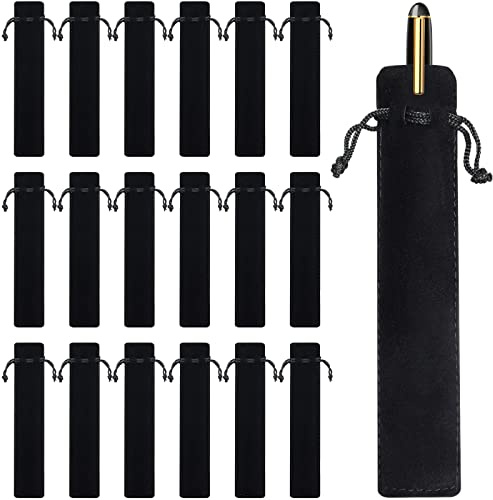 Yexiya 100 Pieces Velvet Pen Pouch Black Drawstring Pen Bag Black Pencil Case Pencil Bag Soft Single Sleeve Holder Home Decor Products for Student Adult Gifts School Office Business Supplies