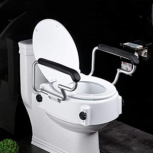 Erhöhter erhöhter Toilettensitz mit RemovaPadded Arms, für Erwachsene Erhöhter Toilettensitz für Senioren, Schwangere Frauen mit Behinderungen