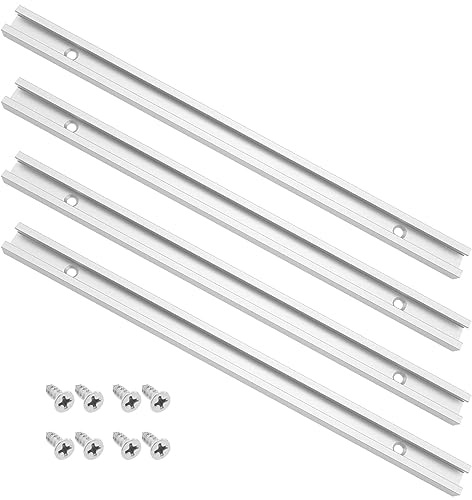 4 Stück T-förmige Schiene, Aluminiumlegierung, T-Nut-Schiene, Vorrichtung Schlitz T-Nut, Gehrungsschiene, Zubehör für Radialarmsägen Werkbänke Bohrmaschinen, 300 Mm/12 Zoll