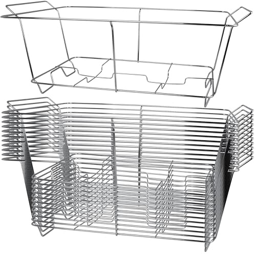 COMFICOVE 12 Pack Chafing Wire Rack Buffet Stand Chrome Frame for Events, Parties, Wedding, & Birthday Party Catering, Full Size Chafing Stand for Dish Serving Trays, Food Warmer Catering Supplies