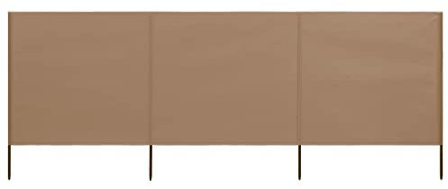 MNISDFL Balkonsichtschutz Markise Balkon Seitenmarkise 3-teiliges Windschutzgewebe 400 x 160 cm Taupe