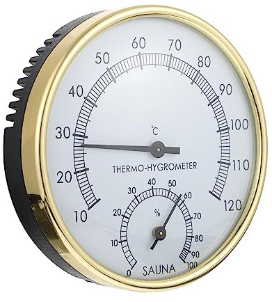 VANZACK 1pezzi Termometro Igrometro Pratico Per Sauna Misuratore Di Temperatura e Umidità Design Compatto e Facile Da Leggere Resistente e Sicuro Per Uso Prolungato Ambienti Sauna