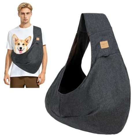 PETCUTE Hundetasche für Kleine Hunde bis 6 kg,Freihändig, Atmungsaktiv,Hundetragetasche mit Tasche,Sicherheitsgurt,Hunde Umhängetasche für Haustiere Hund Katze,für Spaziergang Aktivitäten im Freien