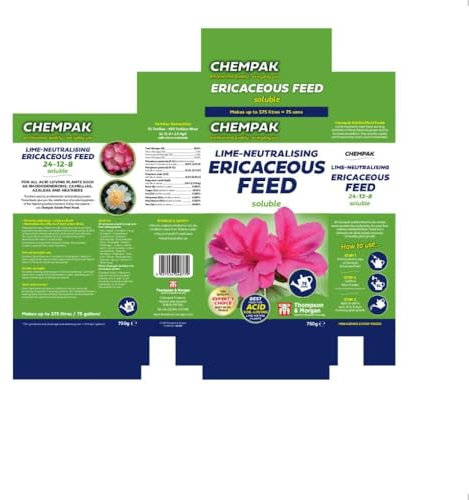 Chempak Ericaceous Fertiliser - Premium Feed for Acid-Loving Plants – 2X 750g by Thompson & Morgan